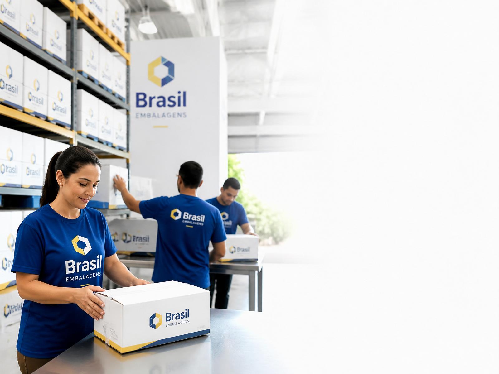 Equipe Sorpack operando centro de distribuição de embalagens
